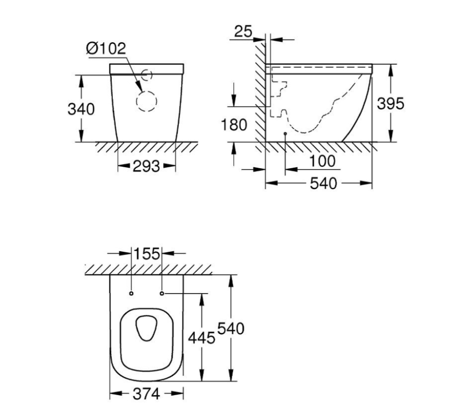 Thân bồn cầu đặt sàn GROHE 39339000