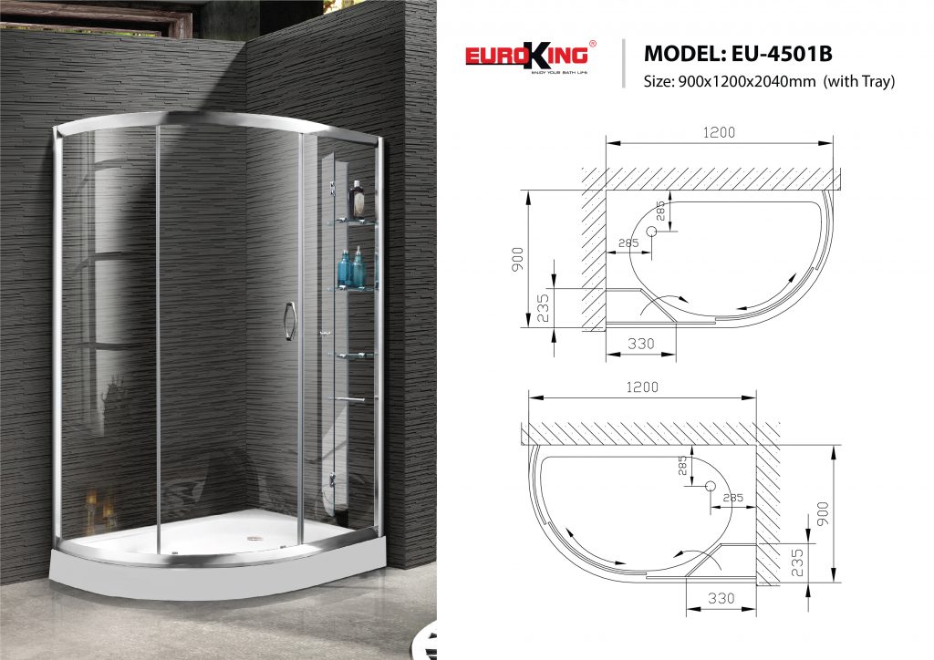 Phòng tắm vách kính Euroking EU-4501B