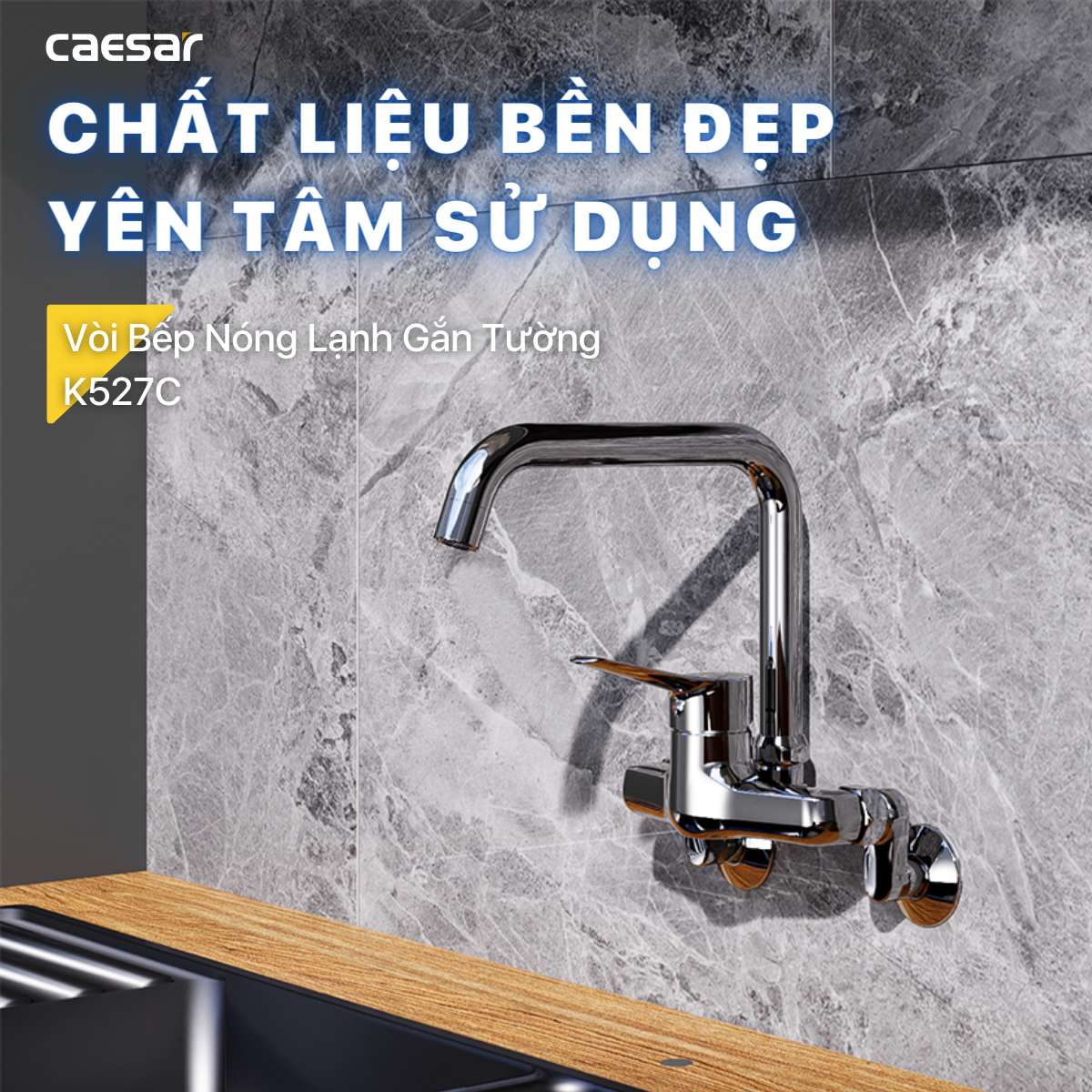 Vòi Bếp Nóng Lạnh CAESAR K527C Gắn Tường
