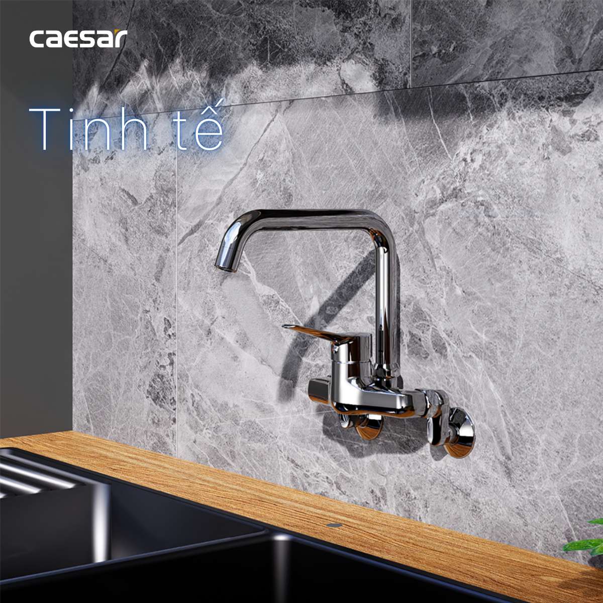 Vòi Bếp Nóng Lạnh CAESAR K527C Gắn Tường