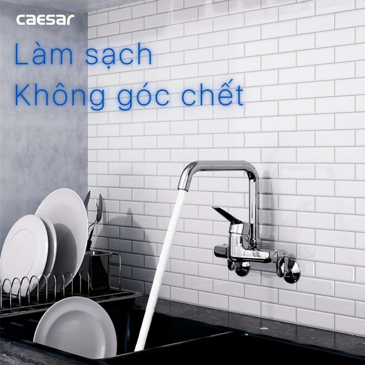 Vòi Bếp Nóng Lạnh CAESAR K527C Gắn Tường