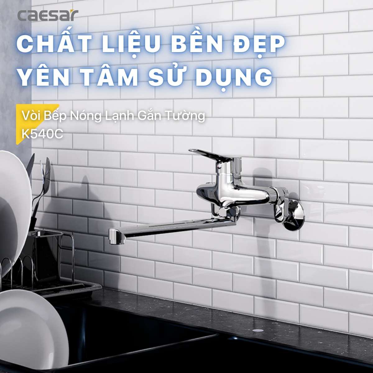 Vòi Bếp Nóng Lạnh CAESAR K540C gắn Tường
