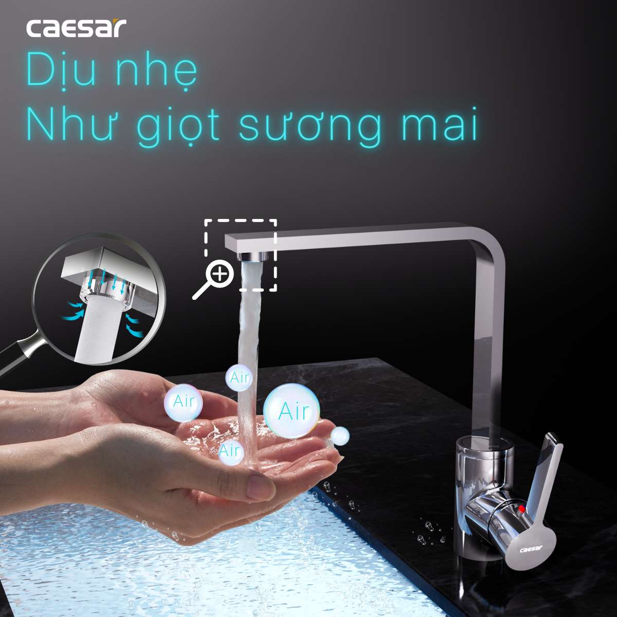 Vòi Bếp CAESAR K665C Nóng Lạnh Gắn Chậu Inox