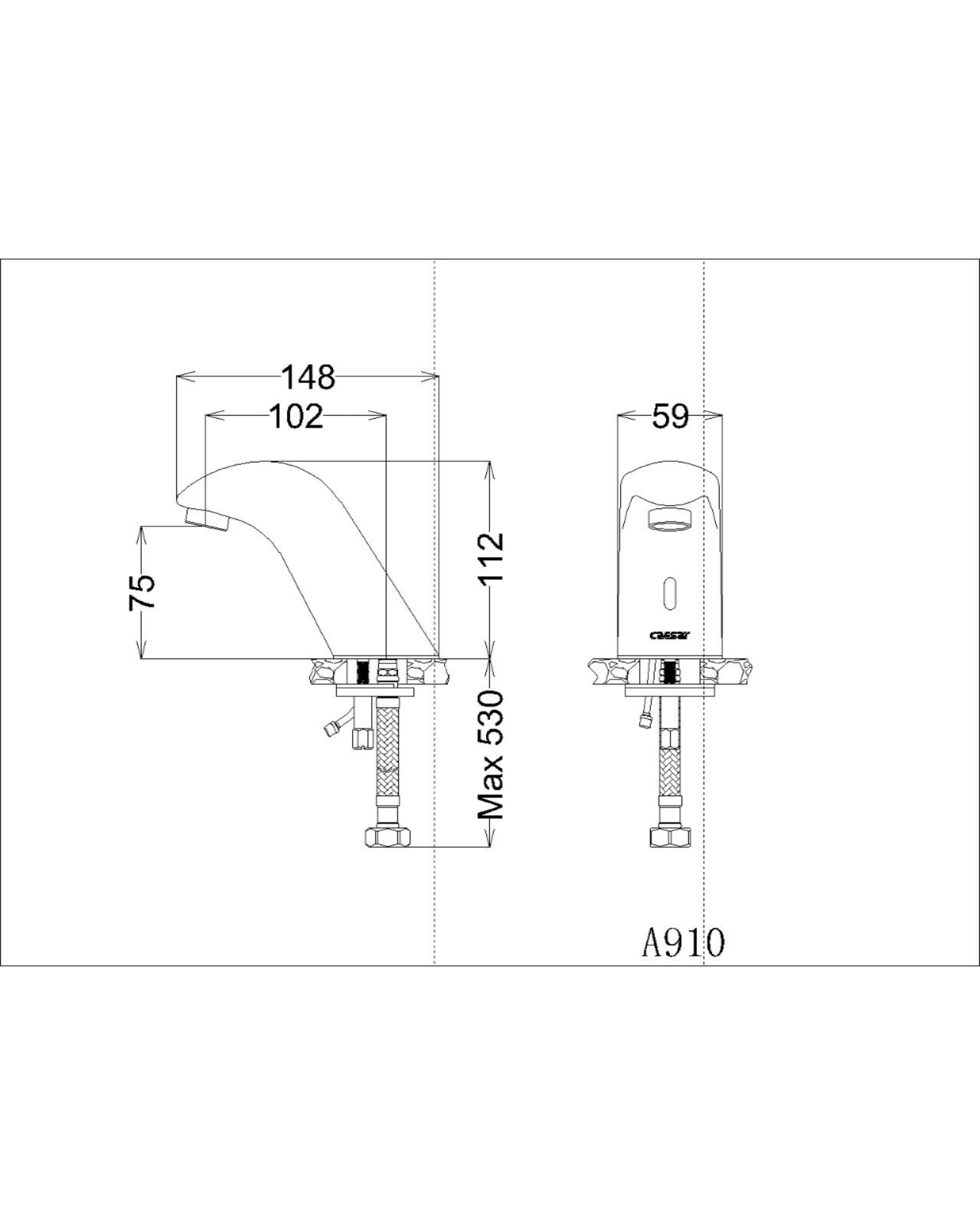 Vòi rửa lavabo cảm ứng Caesar A910