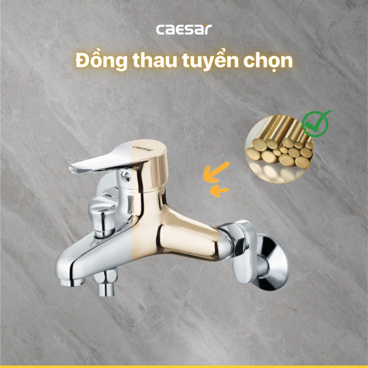 VÒI SEN NÓNG LẠNH CAESAR S333C TAY 1 CHẾ ĐỘ