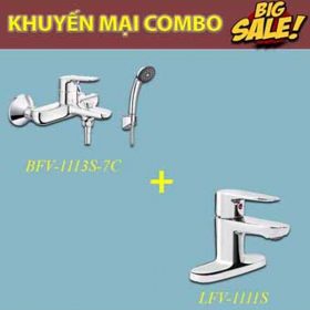 Combo vòi rửa mặt Inax LFV-1111S + Sen tắm Inax BFV-1113S-7C