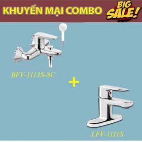 Combo vòi rửa mặt Inax LFV-1111S + Sen tắm Inax BFV-1113S-8C