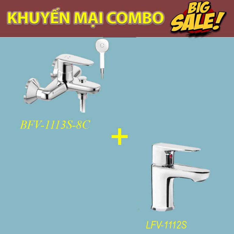 Combo vòi rửa mặt Inax LFV-1112S + Sen tắm Inax BFV-1113S-8C