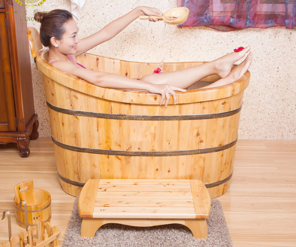 Bồn tắm gỗ Pơ Mu Ovan 1,2 m