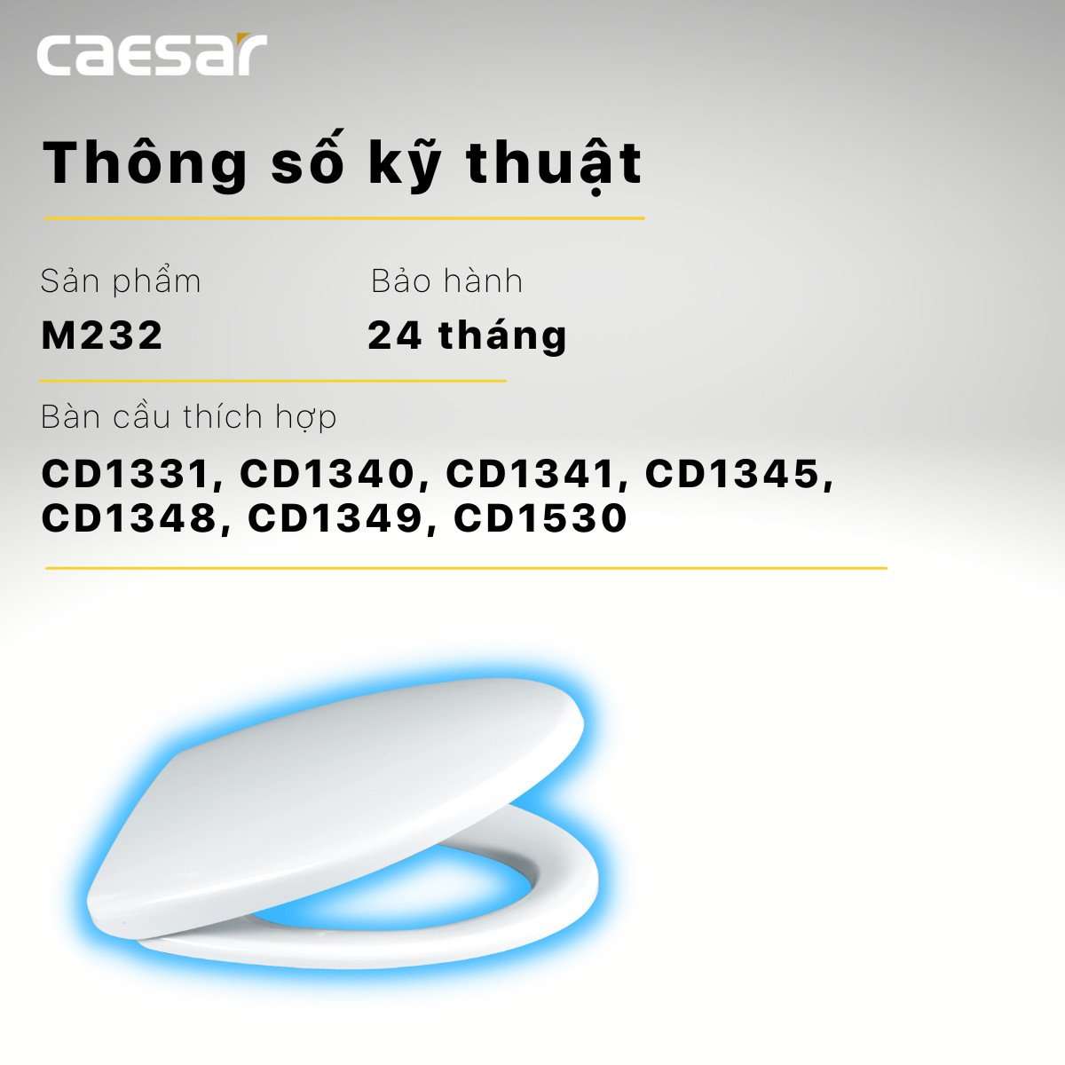 Nắp bồn cầu Caesar M232