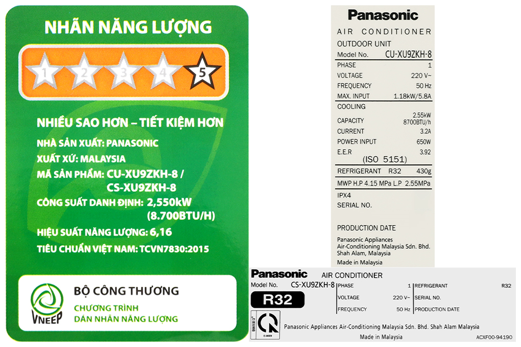 Máy Lạnh Panasonic Inverter 1.5 HP CU/CS-XU12ZKH-8