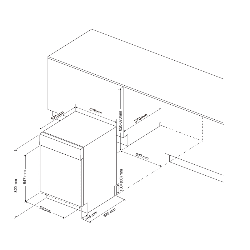 MÁY RỬA CHÉN BÁN ÂM MWD14-S08SI