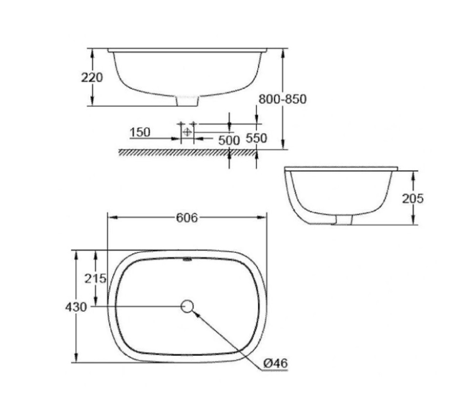 Lavabo âm bàn GROHE 39125001