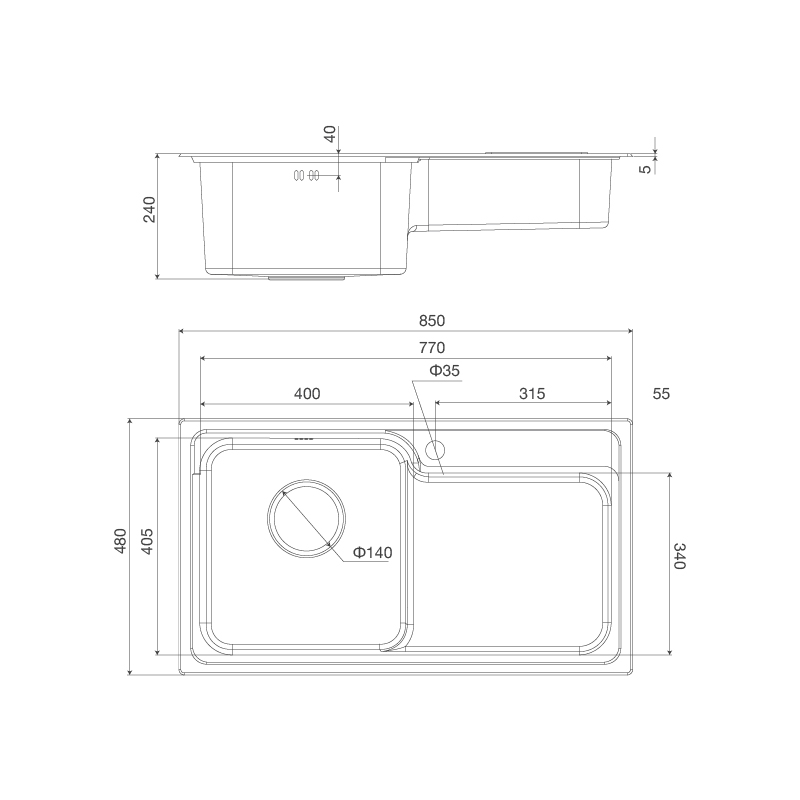 CHẬU RỬA BÁT MALLOCA MS 1028 N