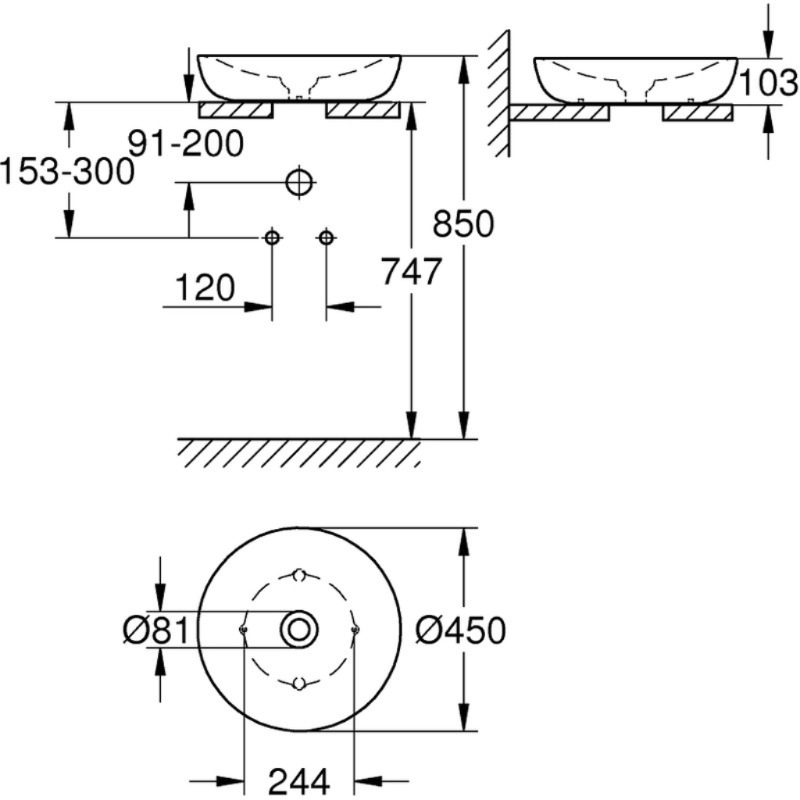 Chậu Lavabo dương bàn Grohe Essence 3960900H