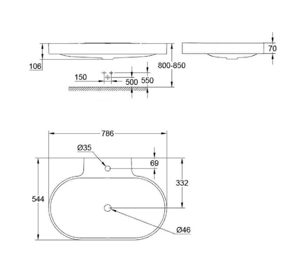 Lavabo đặt bàn GROHE 39070001