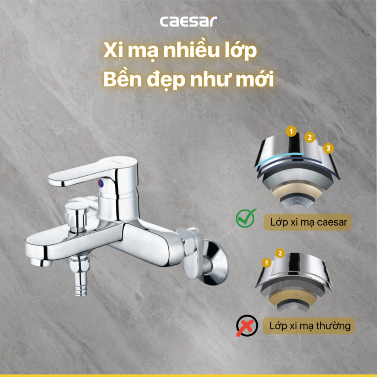 Vòi sen nóng lạnh Caesar S573C
