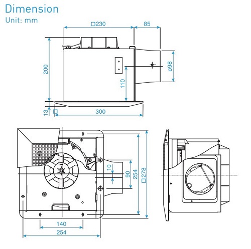 Quạt hút thông gió âm trần Panasonic FV-24CU8