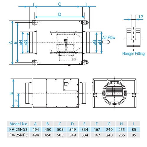 Quạt hút cabinet Panasonic FV-25NF3