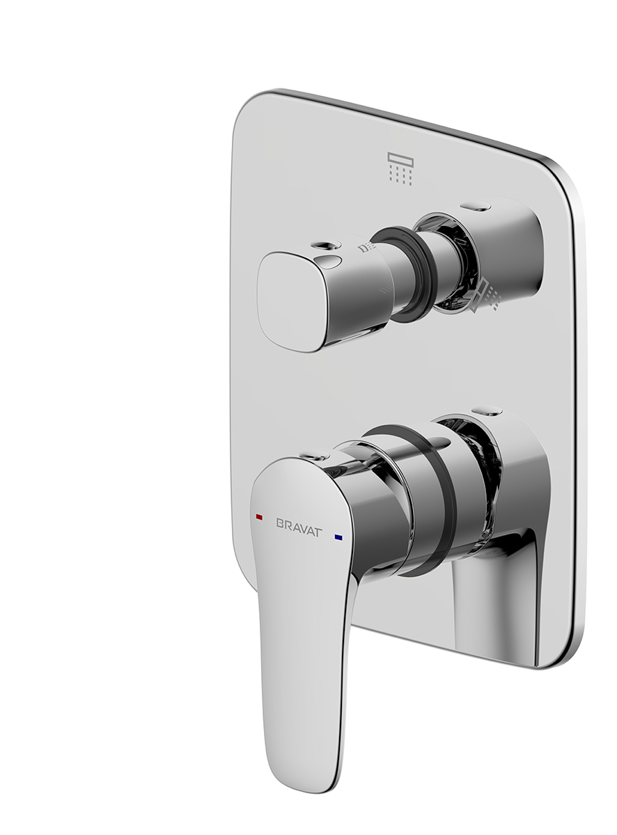 Bộ trang trí vòi hoa sen trộn sẵn Bravat PB8173218CP-2-ENGA