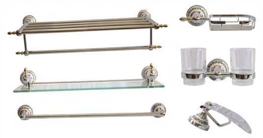 Bộ Phụ Kiện Đồng Sứ Hoa Văn Cao Cấp TP-6300