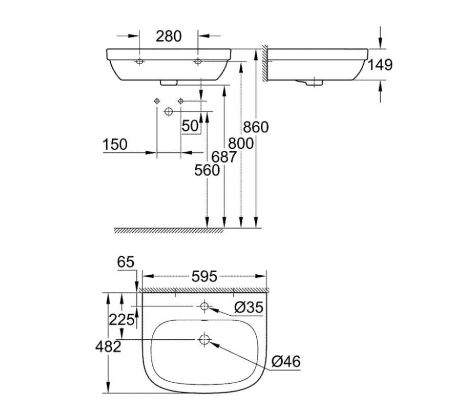 Lavabo treo tường GROHE 3933500H