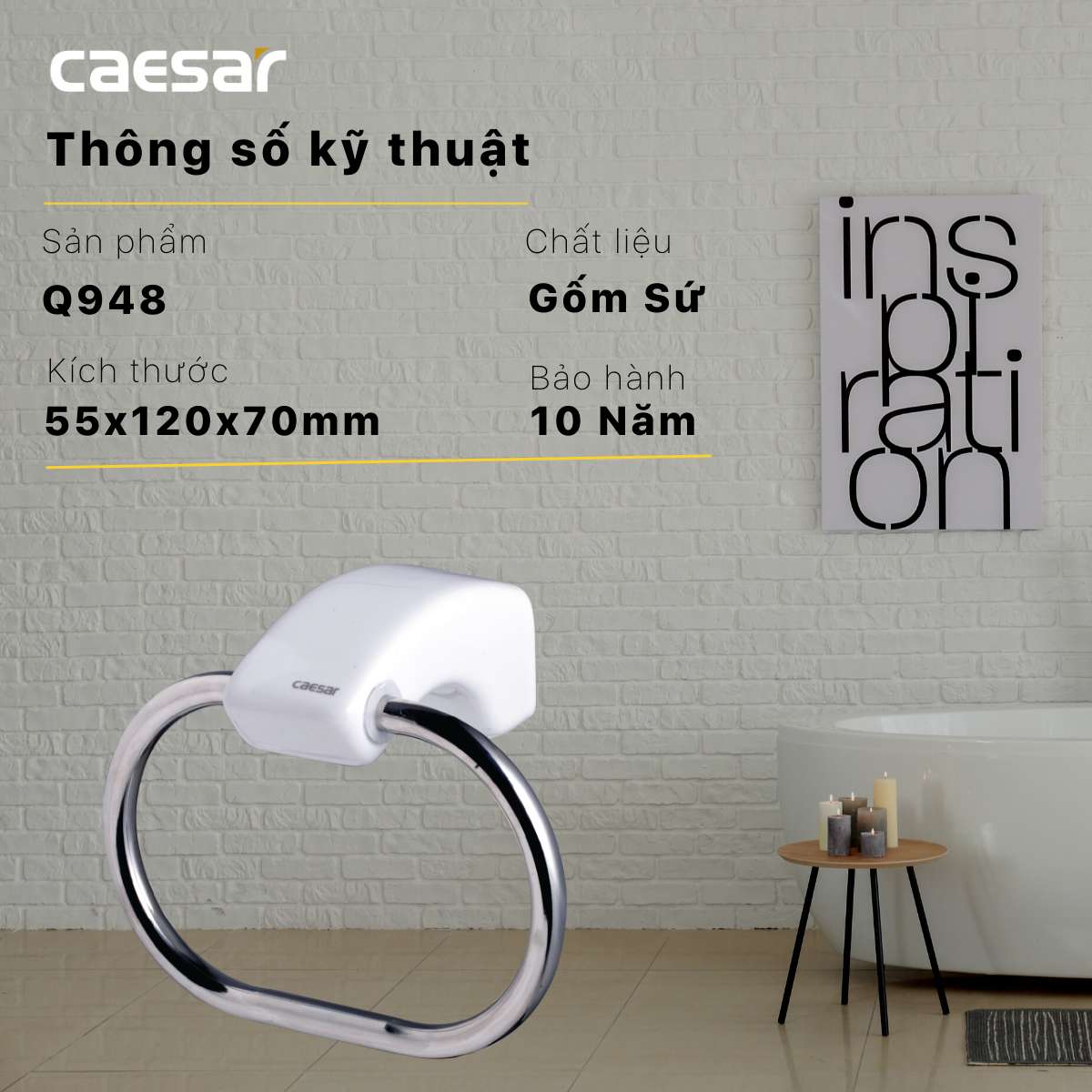 Vòng treo khăn tắm Caesar Q948