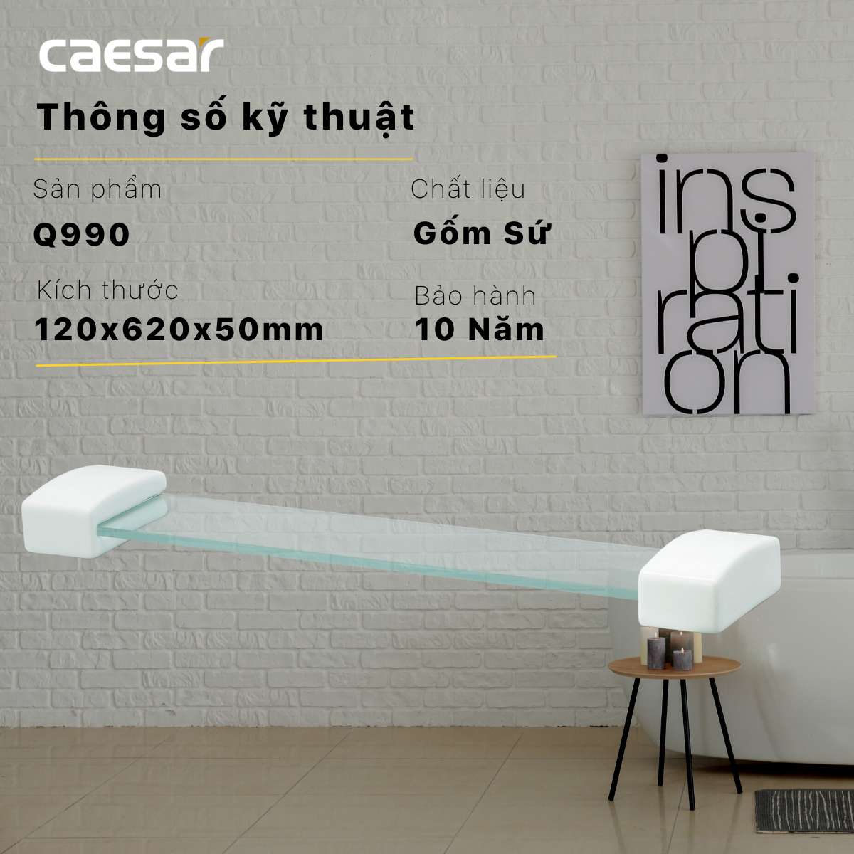 Kệ kính inox Casar Q990