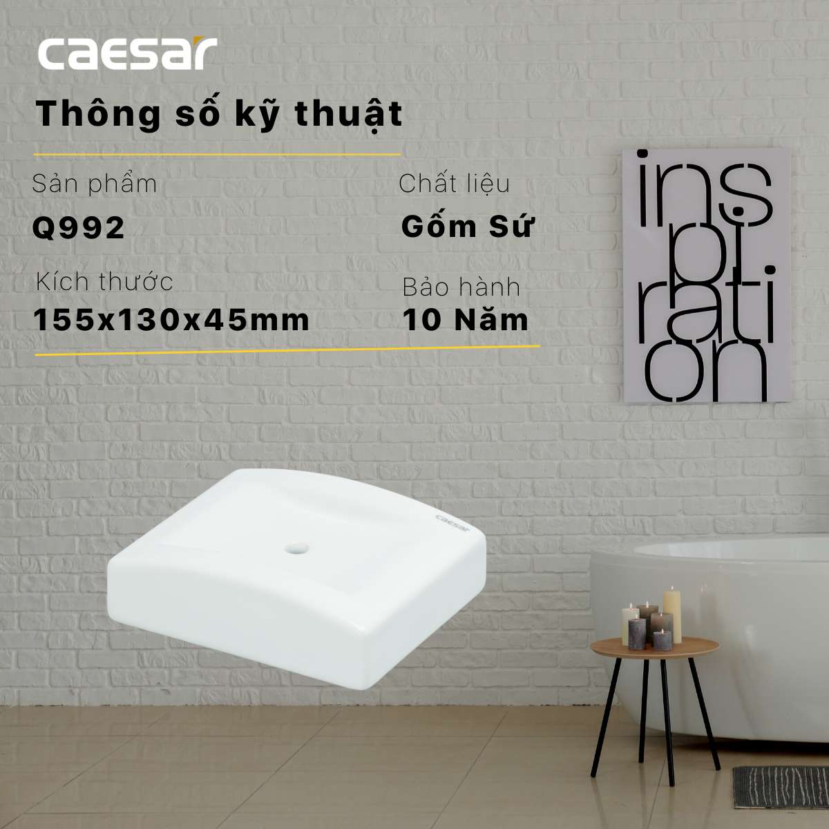 Giá để xà phòng sứ Caesar Q992
