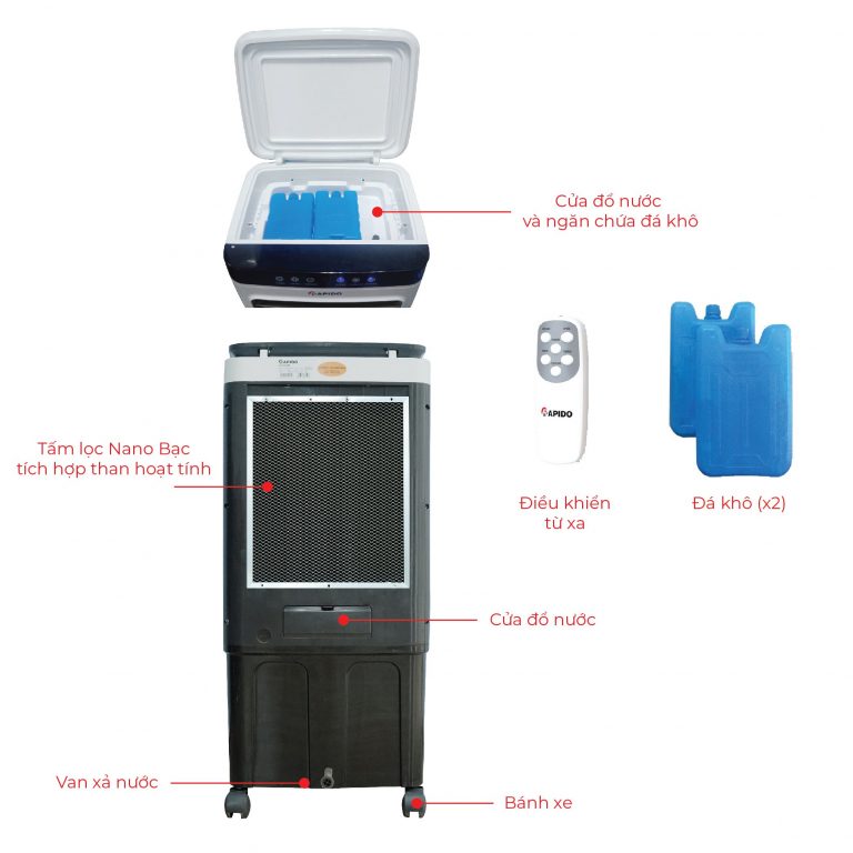 Quạt điều hòa không khí Rapido FRESH 6000D