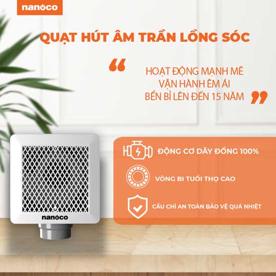 Quạt hút âm trần lồng sóc Nanoco NFV2521