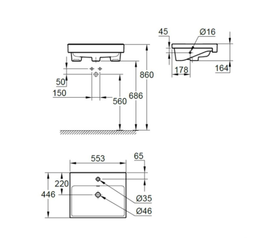 Lavabo bán âm GROHE 3970800H