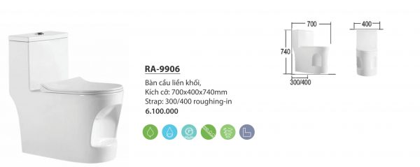 Bàn cầu liền khối RA-9906