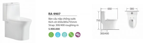 Bàn cầu nắp chống xước Royal Join RA-9907