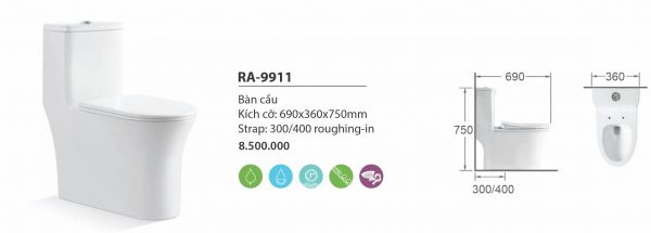Bàn cầu liền khối RA-9911
