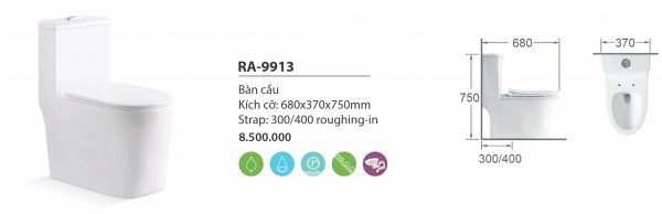 Bàn cầu liền khối RA-9913