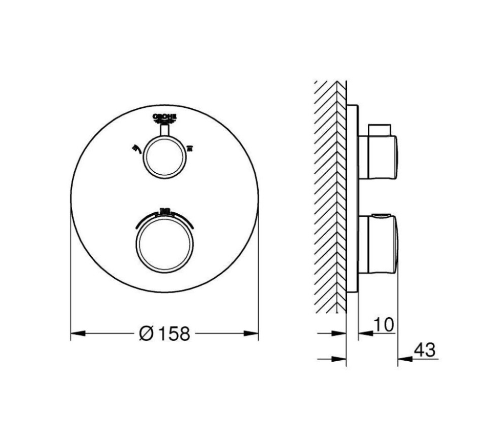 Mặt nạ bộ trộn sen GROHE 24076000