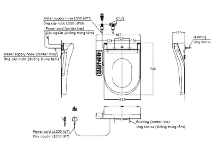 Nắp rửa điện tử WASHLET TCF33320GAA
