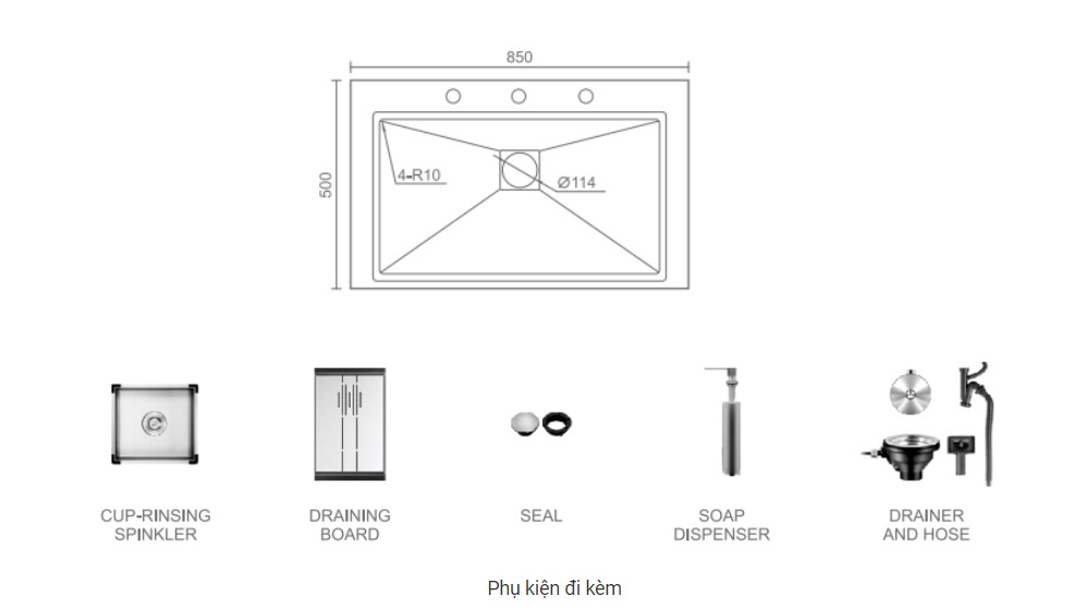Chậu rửa bát Geler GL-8550
