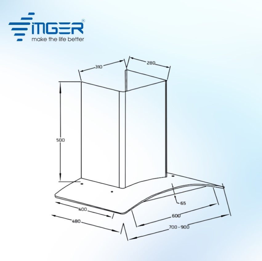 MÁY HÚT MÙI TREO TƯỜNG KÍNH CONG VG 227 ATC