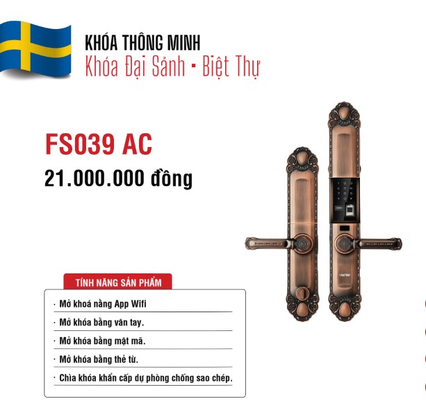 Khóa cửa đại sảnh Faster FS039-1 AC