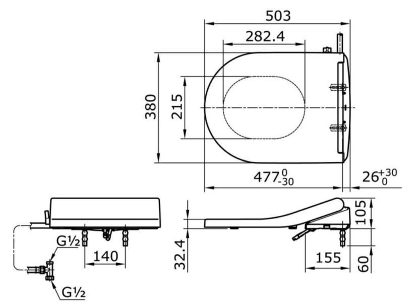 Nắp Rửa Cơ Ecowasher TOTO TCW09S (E5)