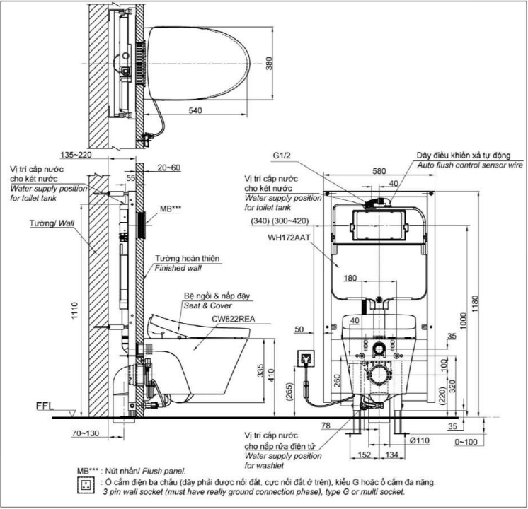 Bồn Cầu TOTO Treo Tường CW822REAW_TCF4911EZNW1_WH172AAT_TCA464_MB176G