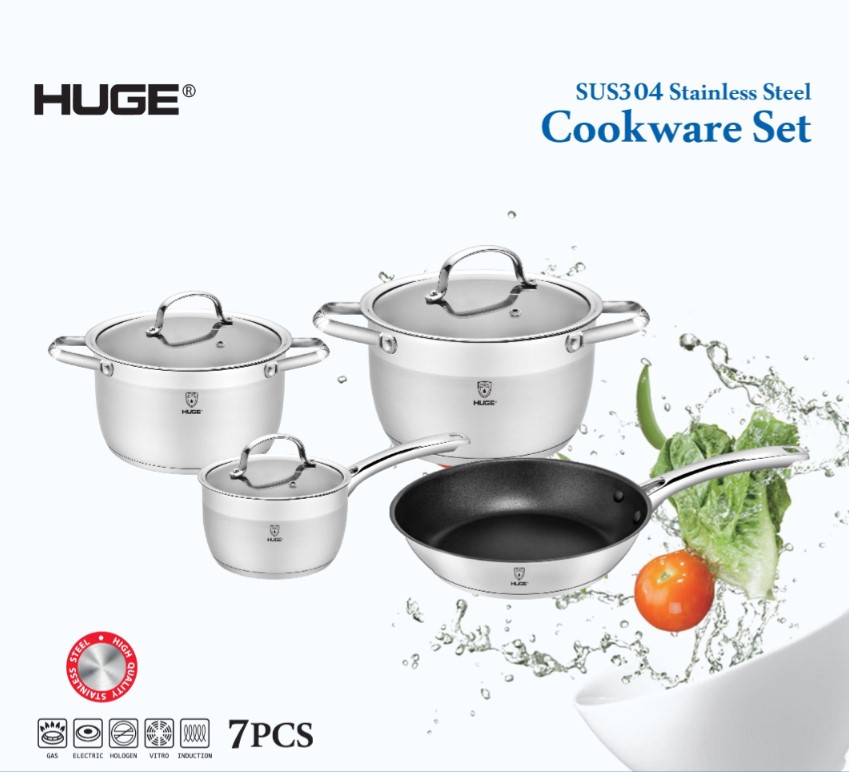 BỘ NỒI INOX 304 HUGE H-BN6804 LUX