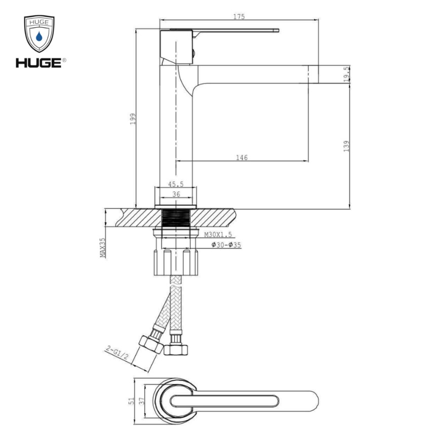 VÒI LAVABO PAMELA H-2600EV