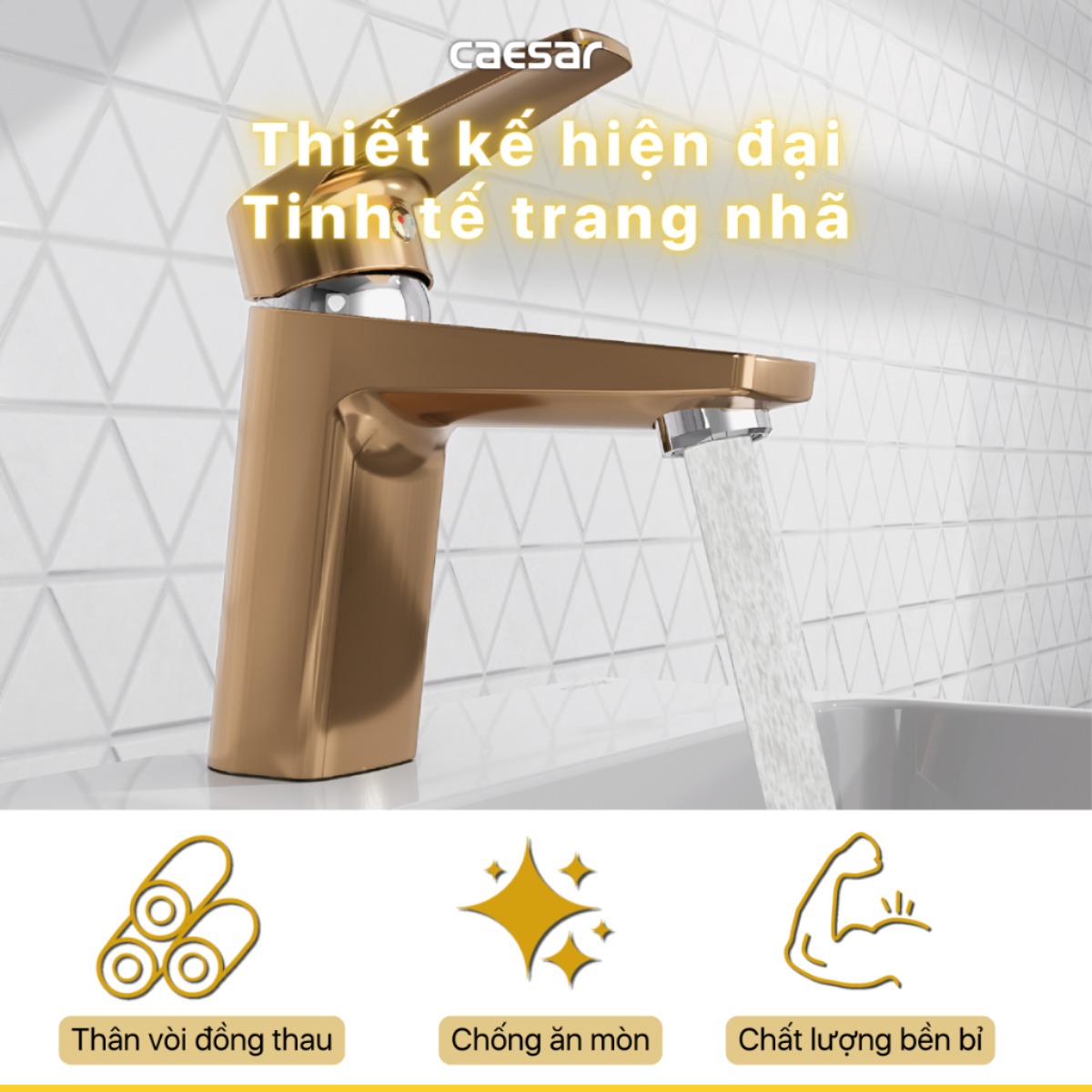 Vòi Lavabo Caesar B390CGU Nóng Lạnh