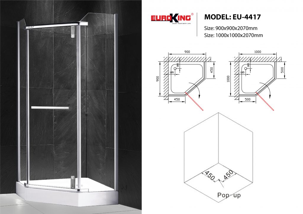 Phòng tắm vách kính Euroking EU-4417
