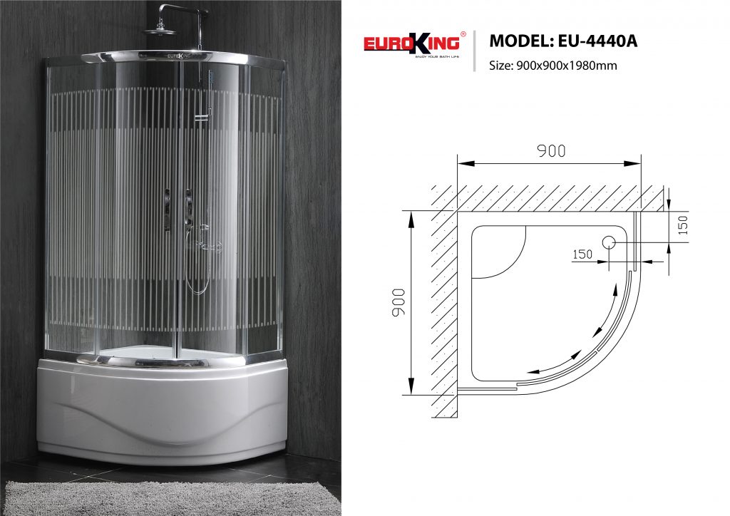 Phòng tắm vách kính Euroking EU-4440A