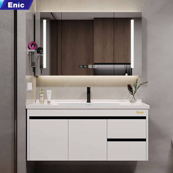 Bộ tủ gương lavabo phòng tắm cao cấp Enic ST01 60cm – 120cm