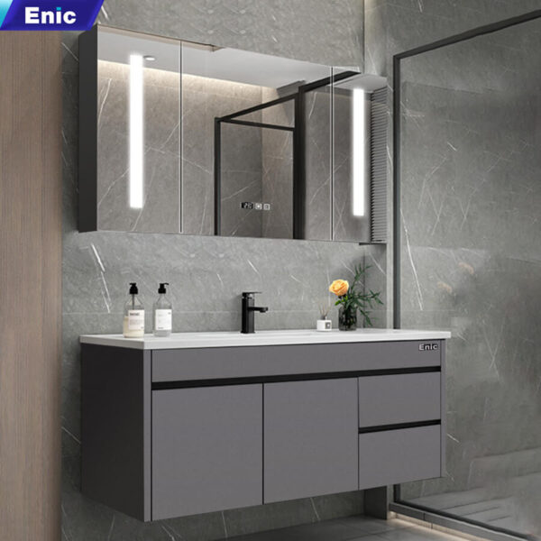 Bộ tủ gương lavabo phòng tắm cao cấp Enic ST01 60cm – 120cm
